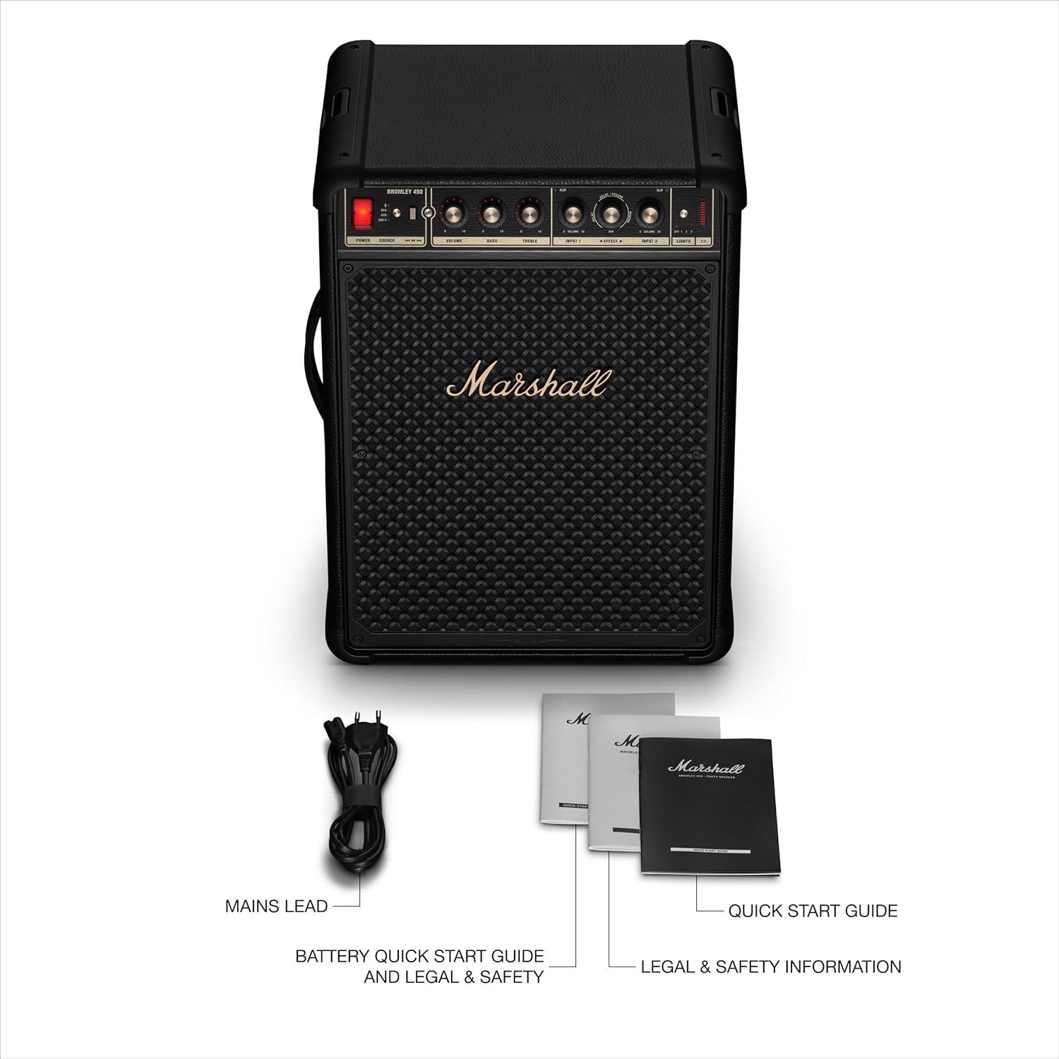 Marshall - Bromley 450 Portable Wireless Party Speaker with Bluetooth- Black-BROMLEY450