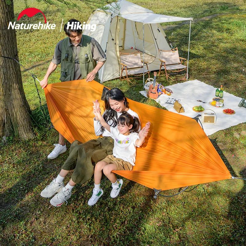 أرجوحة مزدوجة مضادة للانقلاب من Naturehike DC-C05-Flyingboat بقضيب منحني - برتقالي
