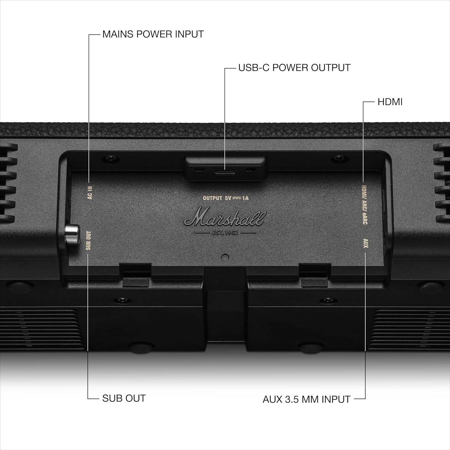 Marshall Heston60 TV Soundbar With Dolby Atoms-Black- HESTON60BLK