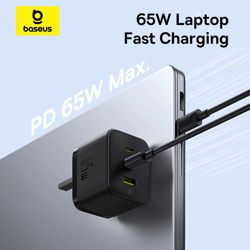 Baseus Palm 65W 2C+U Fast Charger – Black (UK)