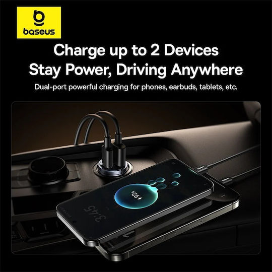Baseus Tiny Star Mini Car Charger 30W (U+C) – Black