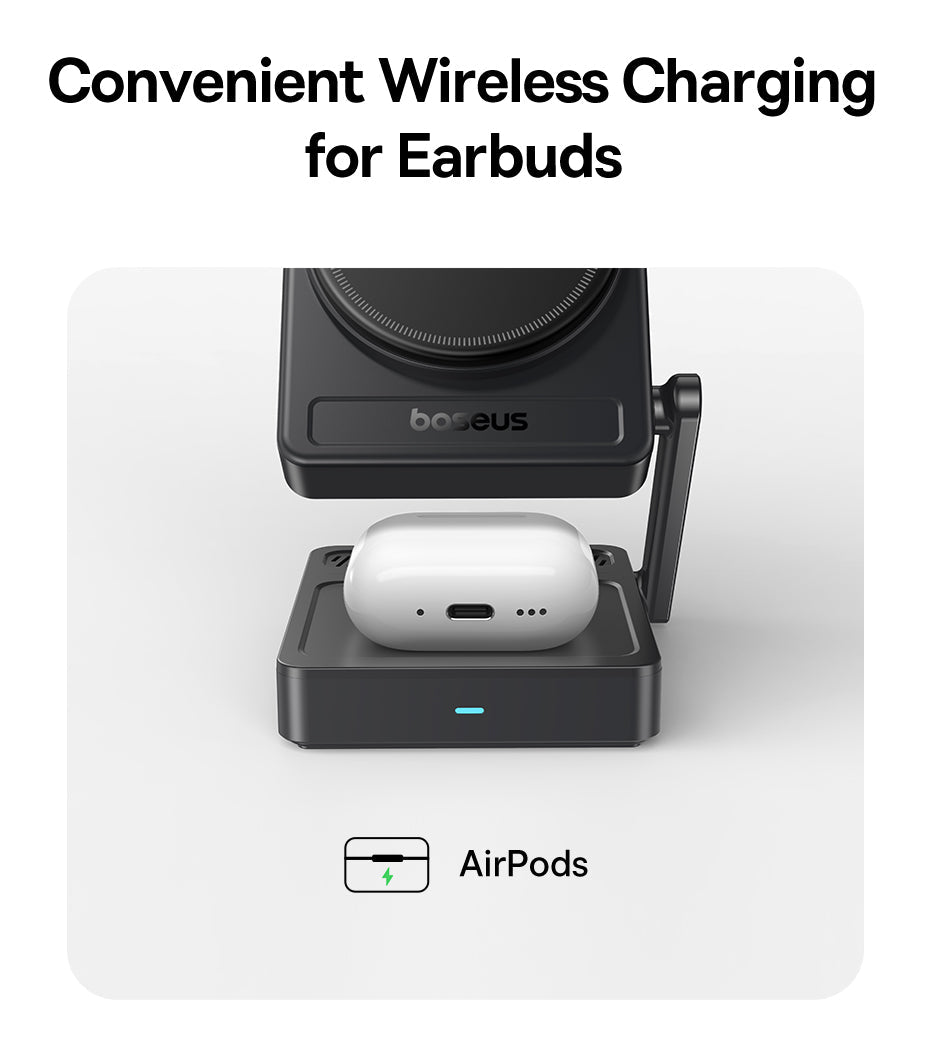 Baseus PicoGo AF21 Portable 3-in-1 Qi2.2 Wireless Charger 35W - E0205402 - Cosmic Black