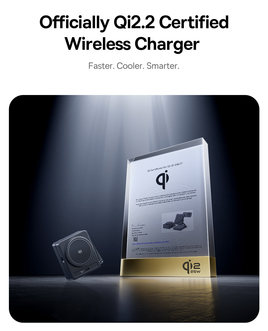 Baseus PicoGo AF21 Portable 3-in-1 Qi2.2 Wireless Charger 35W - E0205402 - Cosmic Black