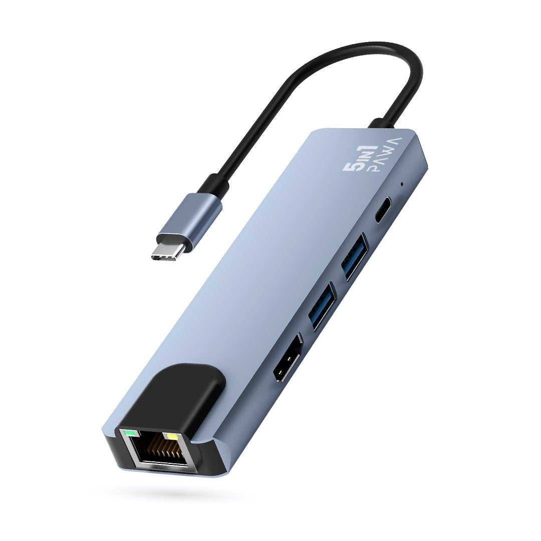 PAWA هب USB-C بـ 5 في 1 مع HDMI بدقة 4K