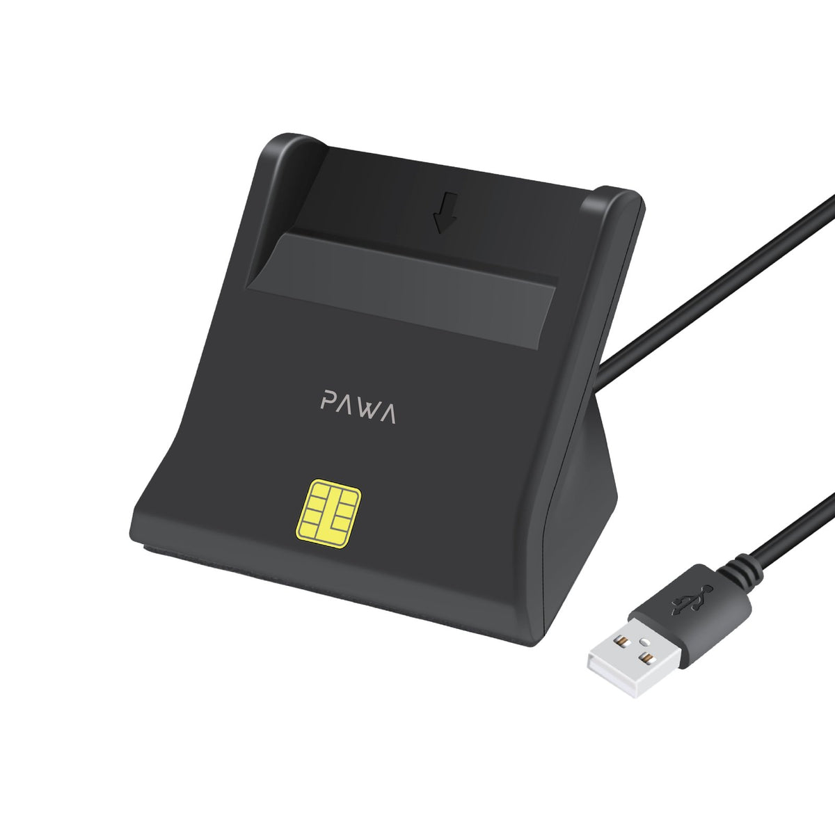 PAWA قارئ بطاقات ذكية بفتحة واحدة - أسود