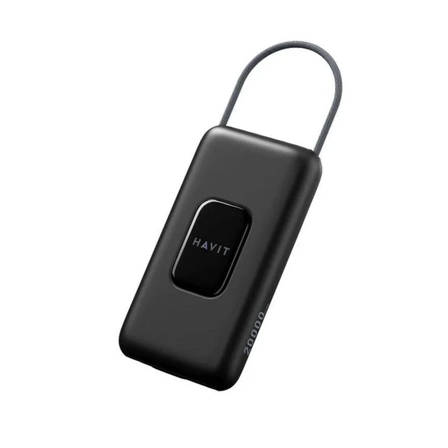 بنك طاقة هافيت PB35 بسعة 20000 مللي أمبير/ساعة + كابل USB-C أسود/رمادي