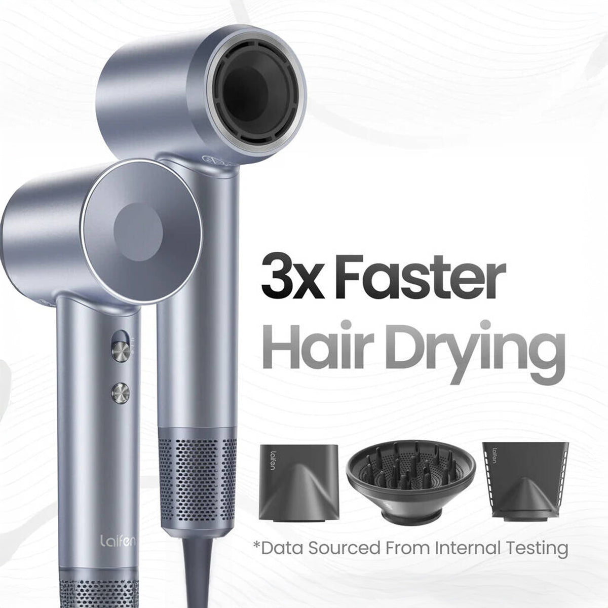 Laifen Hair Dryer-Swift Silver-Blue - LF03-SIG-UK-1