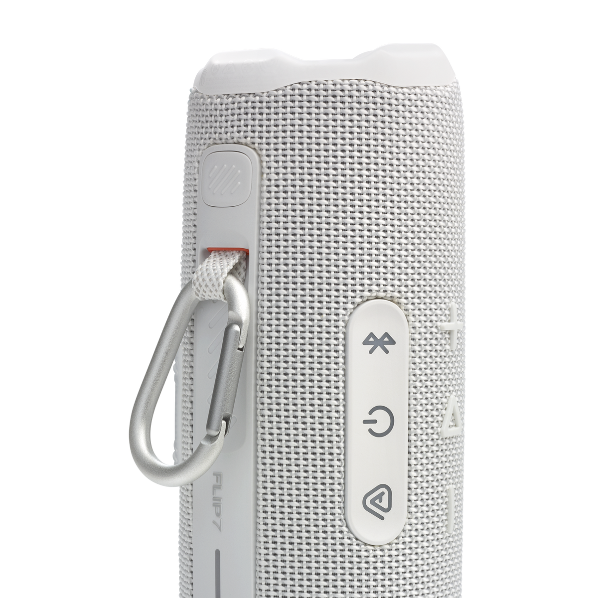 JBL Flip 7 White carabiner detail