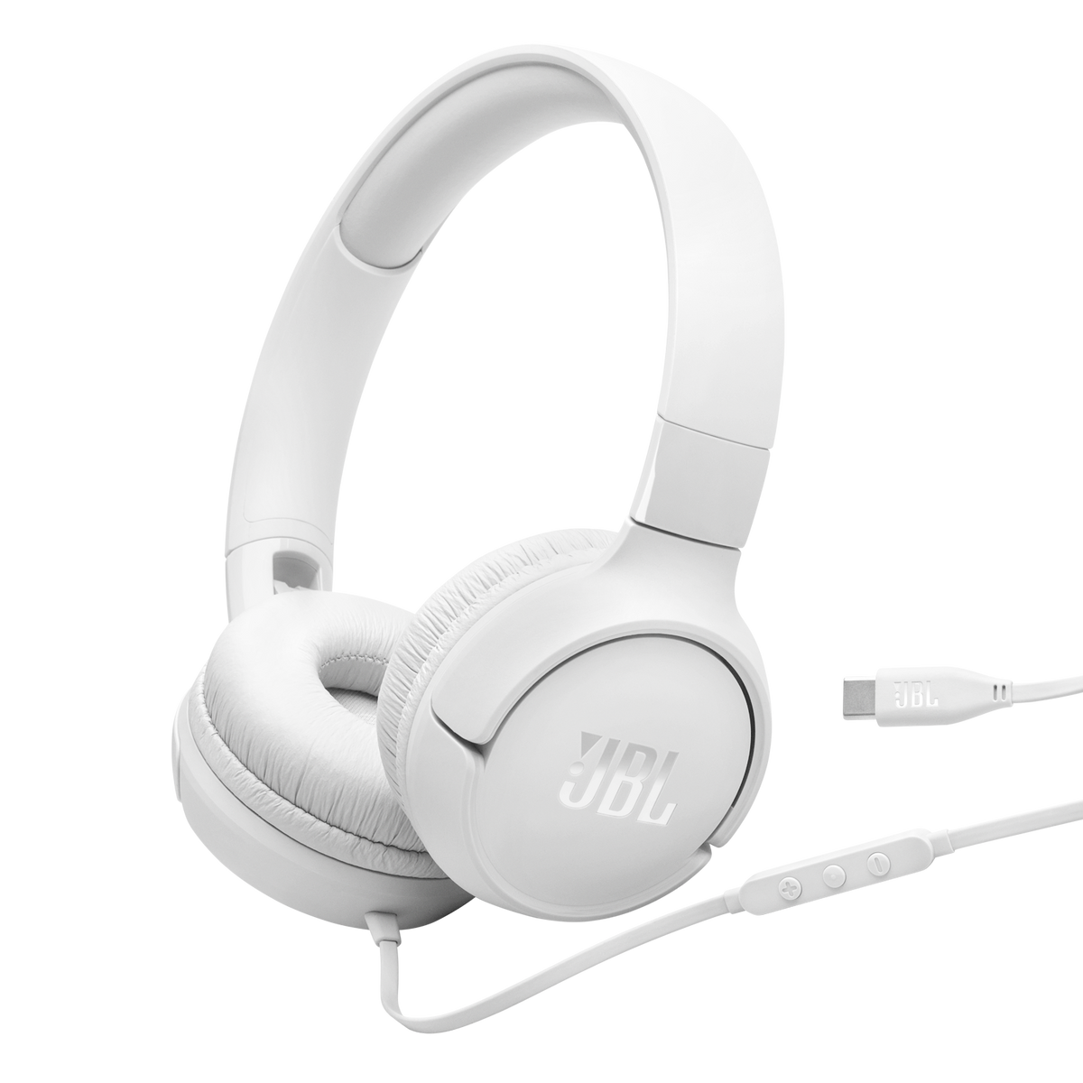 JBL Tune 520C USB-C wired on-ear headphones in White