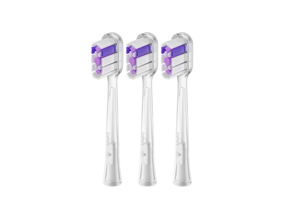 Laifen Ultra-Whitening Replacement Toothbrush Heads 3-Pack - Transparent