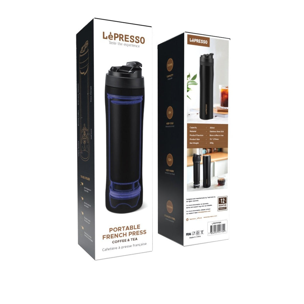 LePresso Portable French Press Coffee & Tea - LPSPFPBK