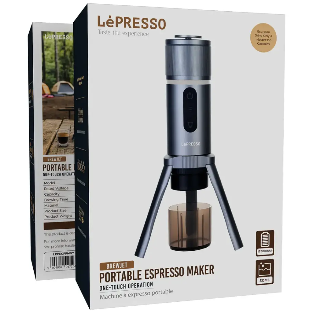 LePresso Brewjet صانعة إسبريسو محمولة - رمادي
