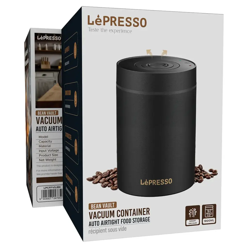 LePresso Vacuum Container Auto Airtight Food Storage - Black