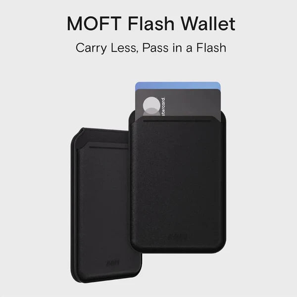 محفظة Moft MS025-1-ME-JTBKFlash وحامل - أسود فاحم