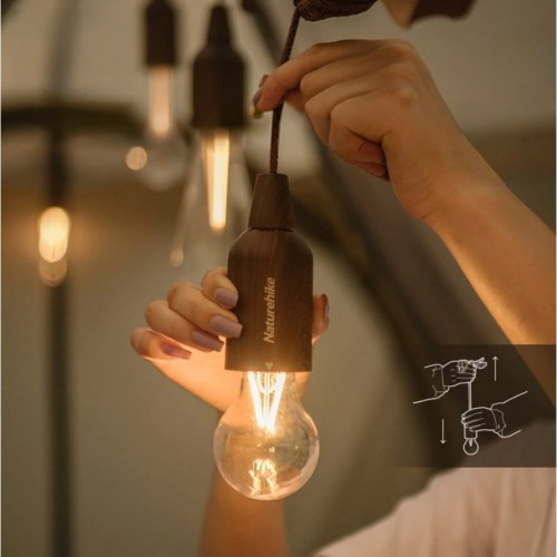 Naturehike LED Outdoor Lightwood Grain Bubble Lamp Dry Battery Type