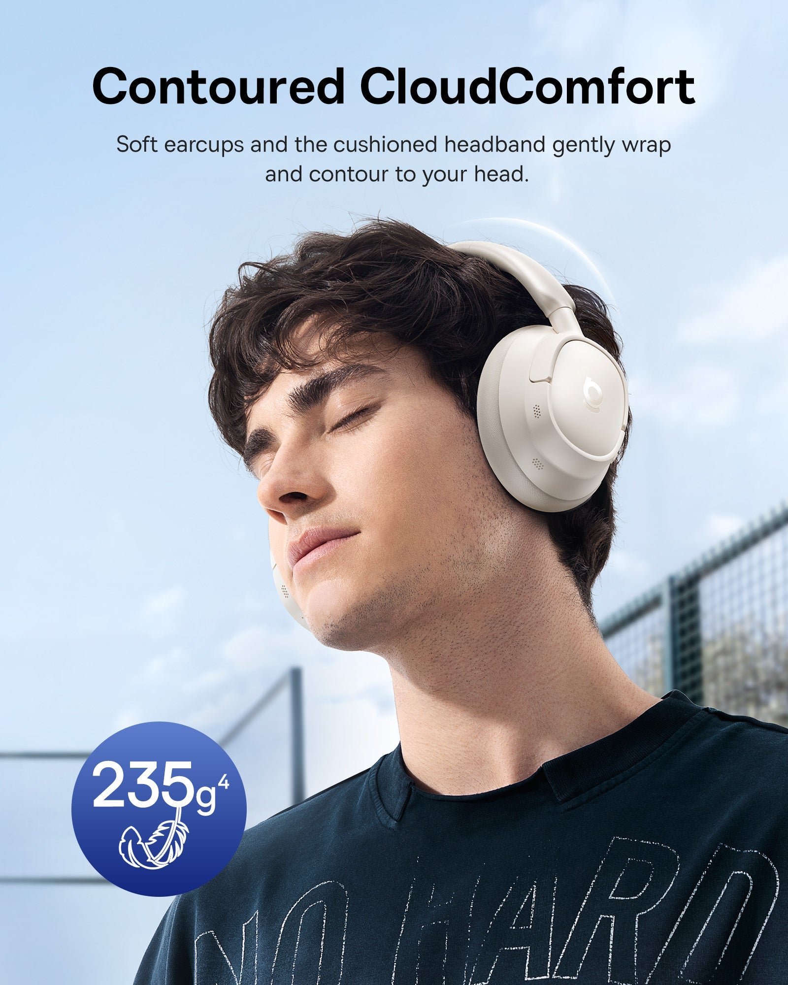 Baseus Bass BH1 NC Wireless Noise Cancelling Headphones - A0203702 - Starlight Off-White