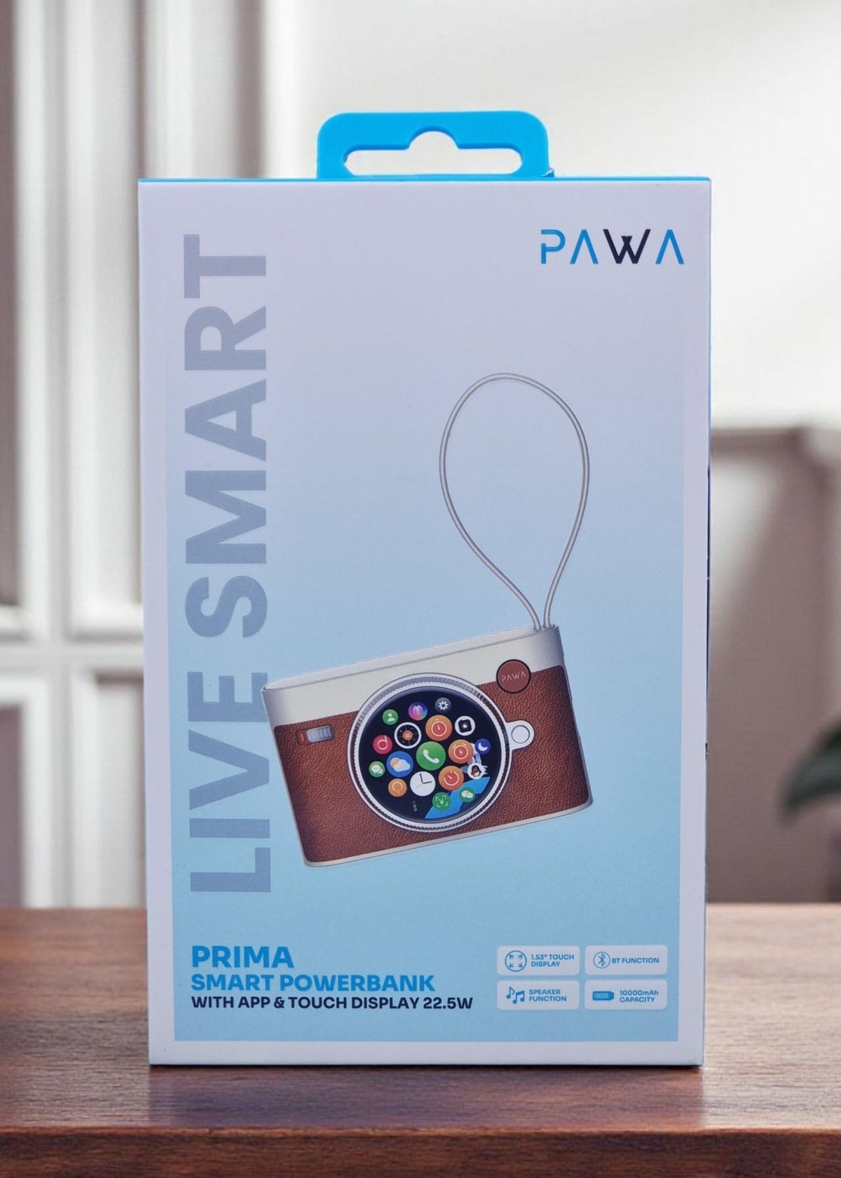 PAWA باور بانك برايما الذكي بشاشة لمس وتطبيق 22.5 واط - بني