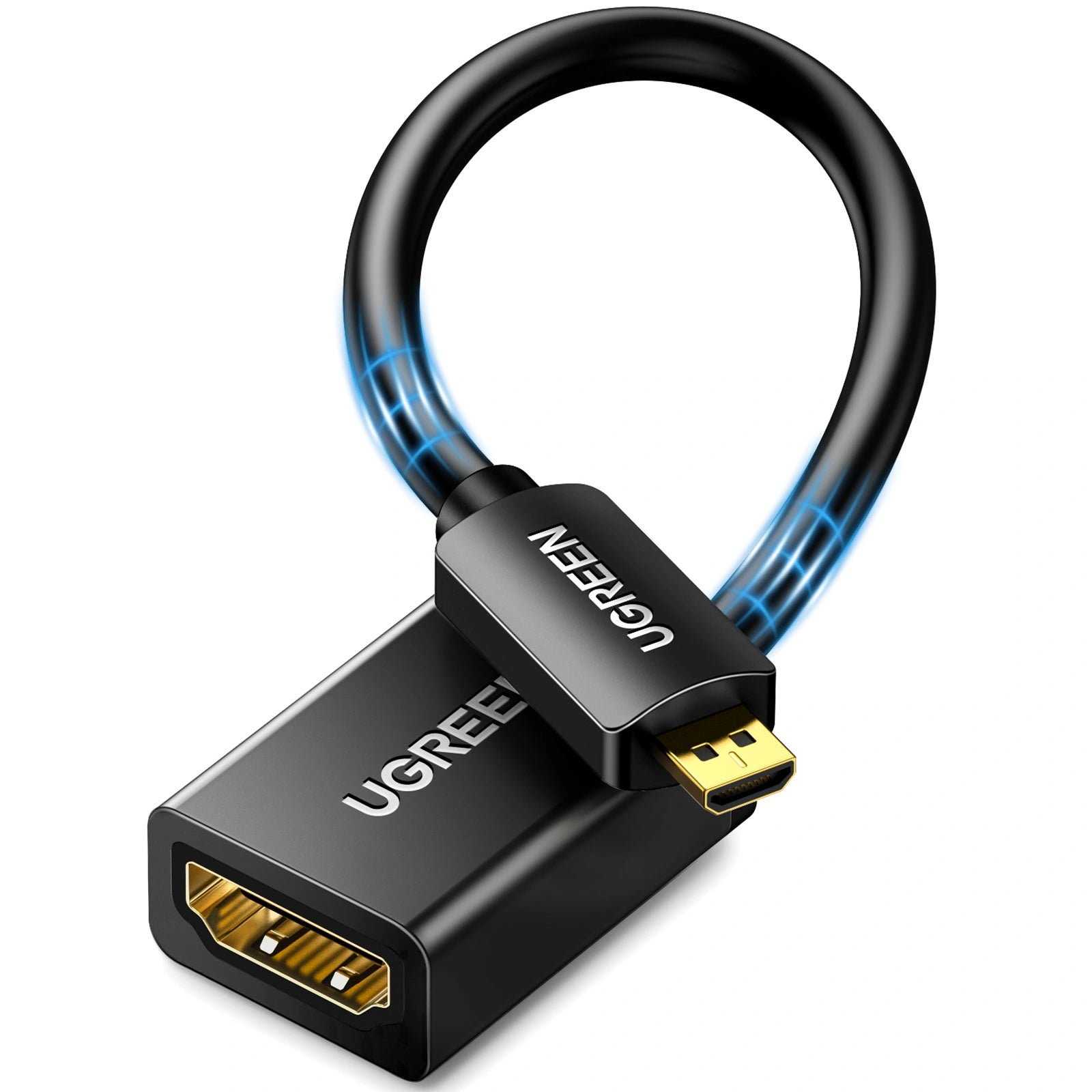 UGREEN Micro HDMI Male to HDMI Female Adapter Cable 22cm(Black) - 20134
