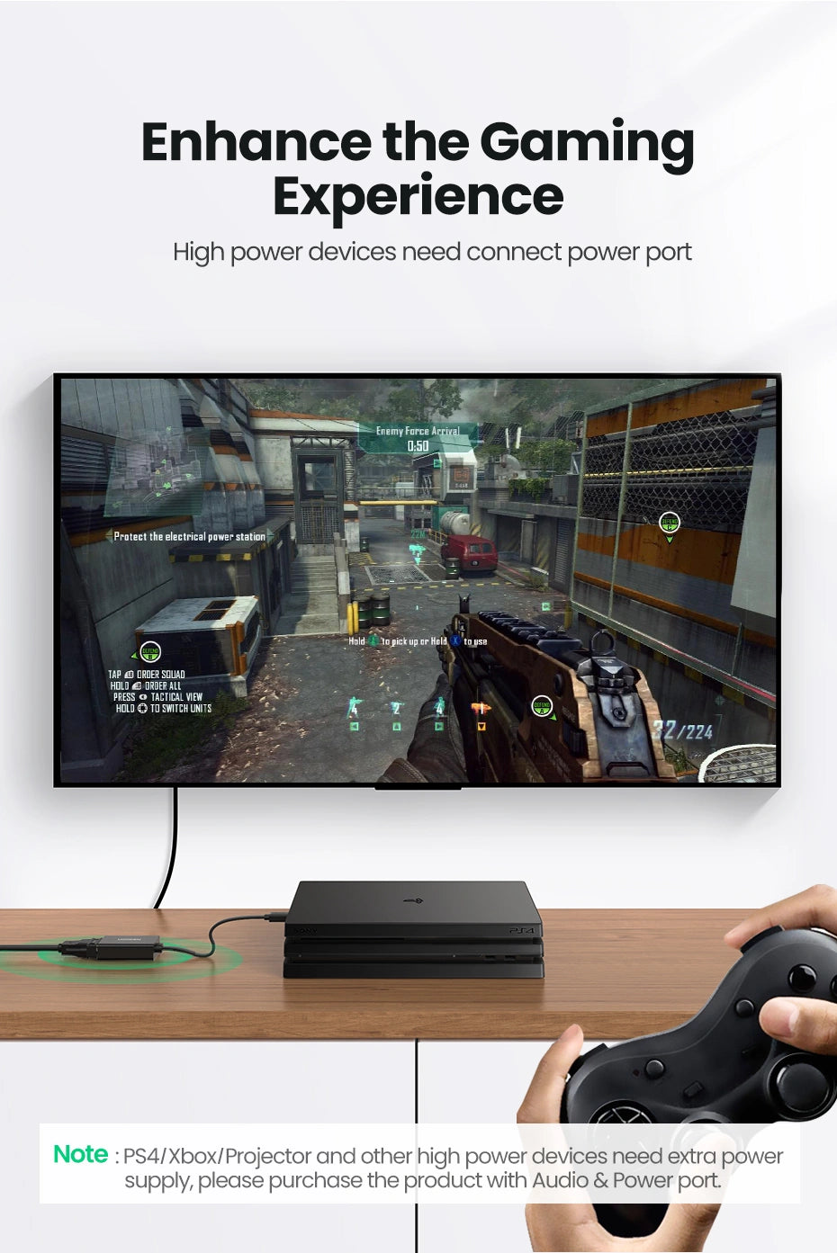 UGREEN HDMI to VGA Converter 25cm (Black) - MM103