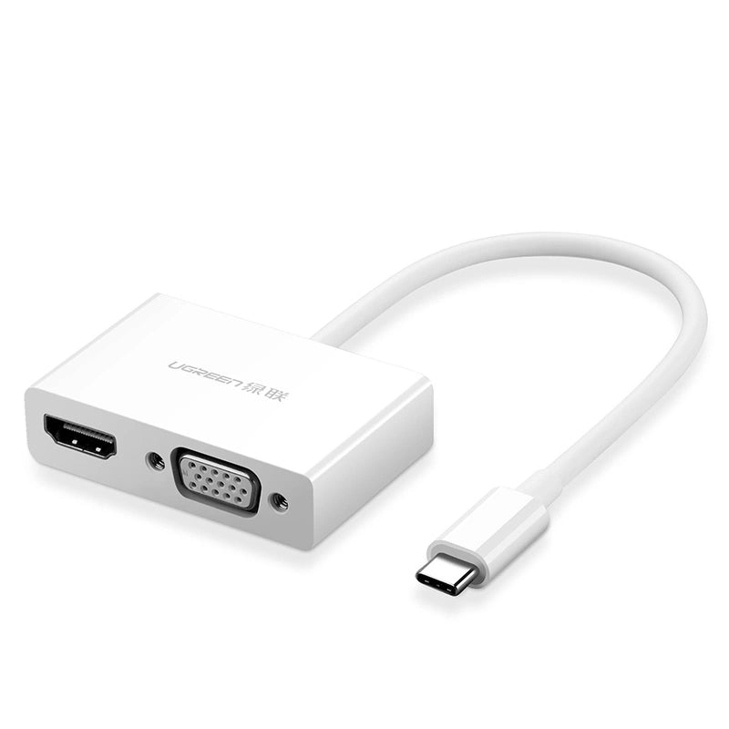 UGREEN USB Type C to HDMI + VGA Converter (White)- MM123