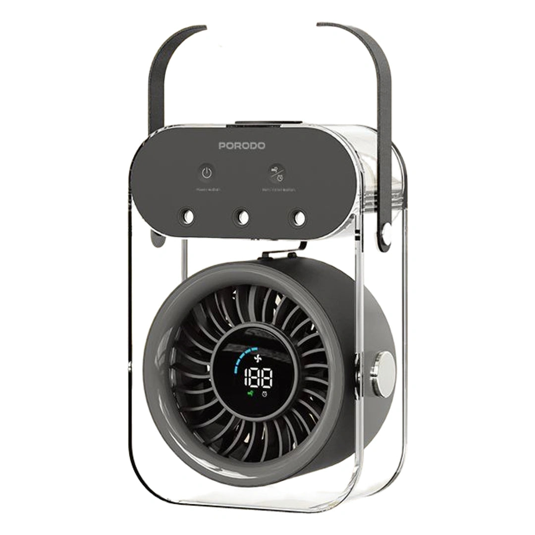 Porodo Lifestyle Chillo Aqua Portable Mist Fan With 500mL Water Tank - Black