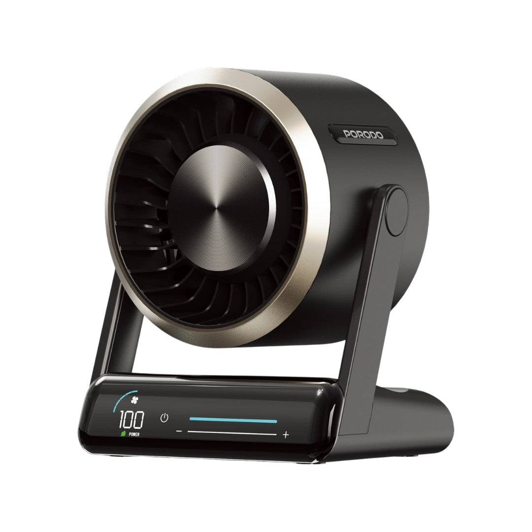 Porodo Lifestyle Chillo Core Desktop Fan With LED Display - Black