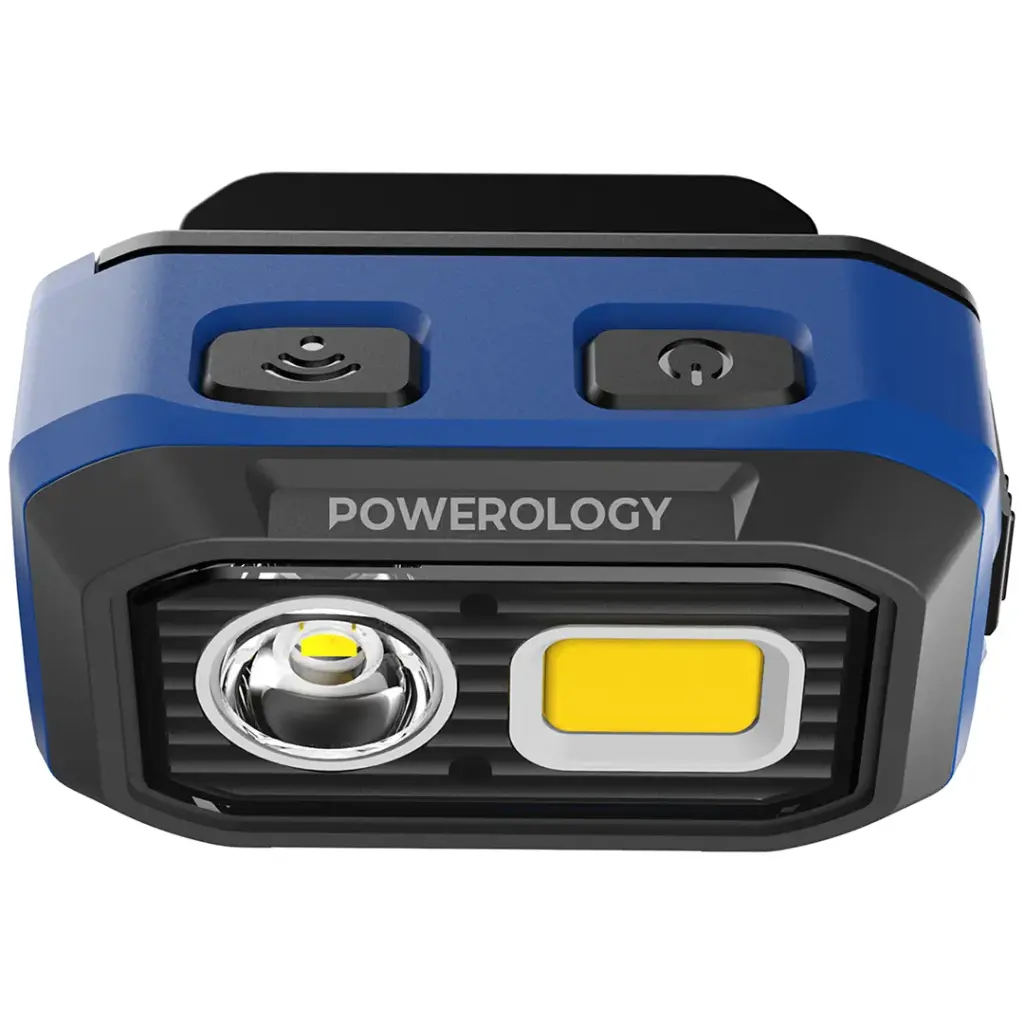 Powerology كشاف رأس LED قابل لإعادة الشحن - أسود