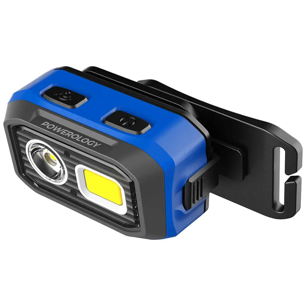 Powerology كشاف رأس LED قابل لإعادة الشحن - أسود