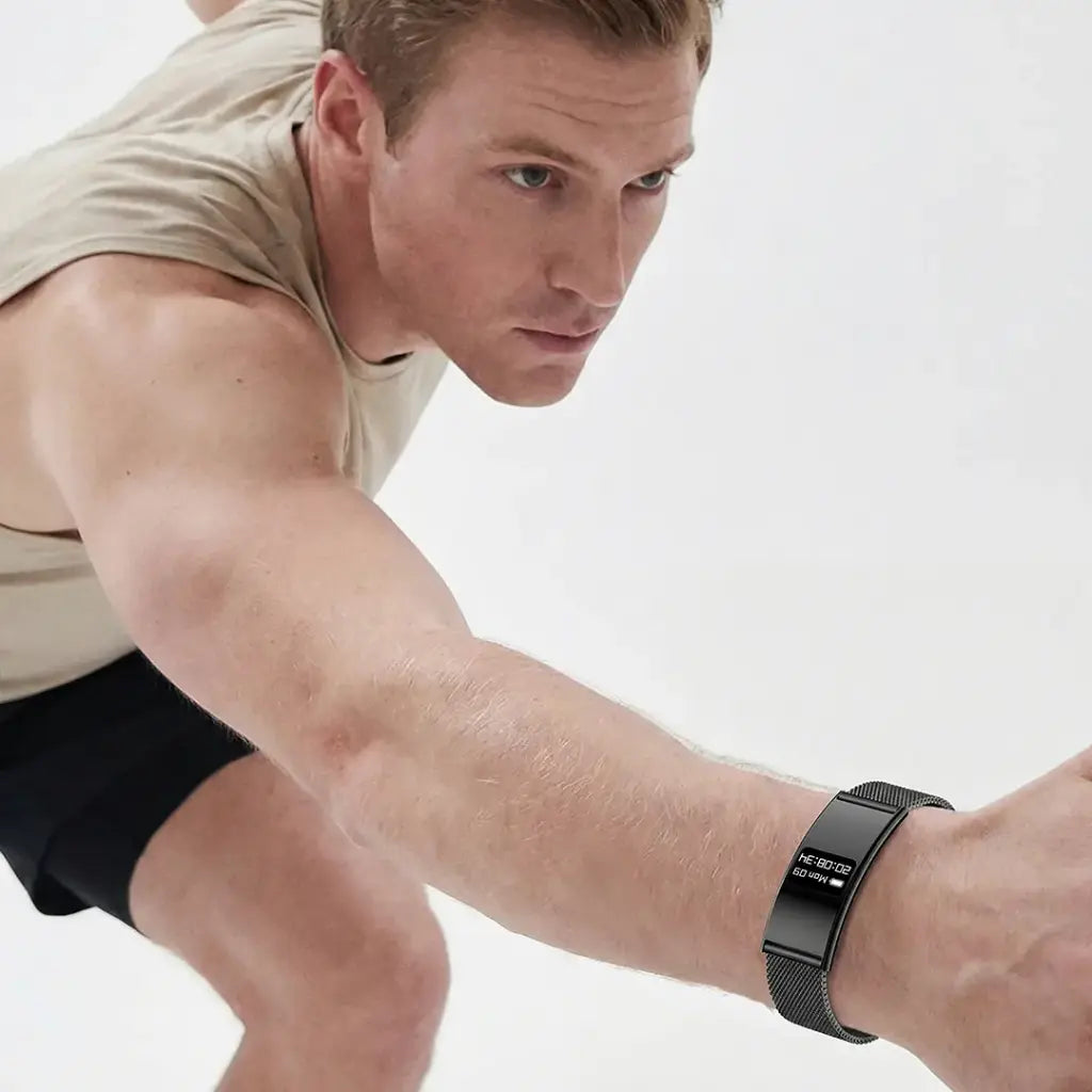 Porodo Trackfit Plus Smart Bracelet Fitness Tracker With Display App - PDB8BK