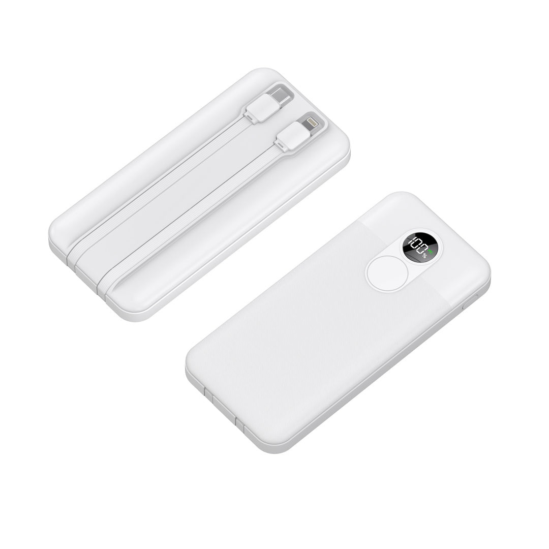 Porodo 10000mAh Power bank Digital Display with C & Lightning Cable - PDPBFCH057BK