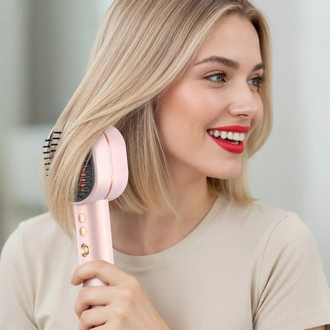 Porodo 2-In-1 Hair Dryer & Straightener Brush with Smart Temperature - PDLFSTAE581PK