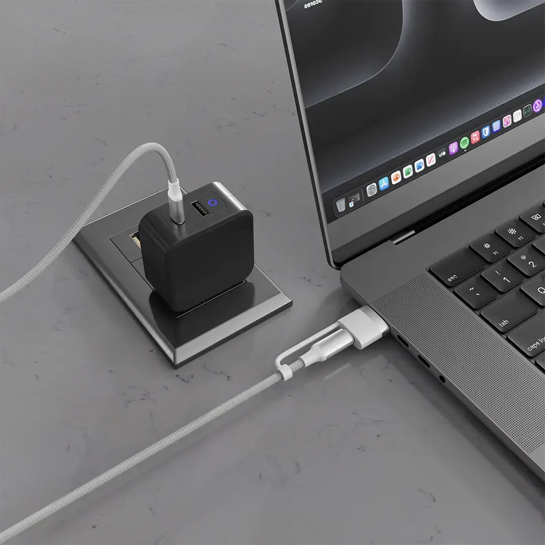 Porodo 2-In-1 Cable MagSafe 3 Charging Cable With USB-C to USB-C - PDCBL0039WH