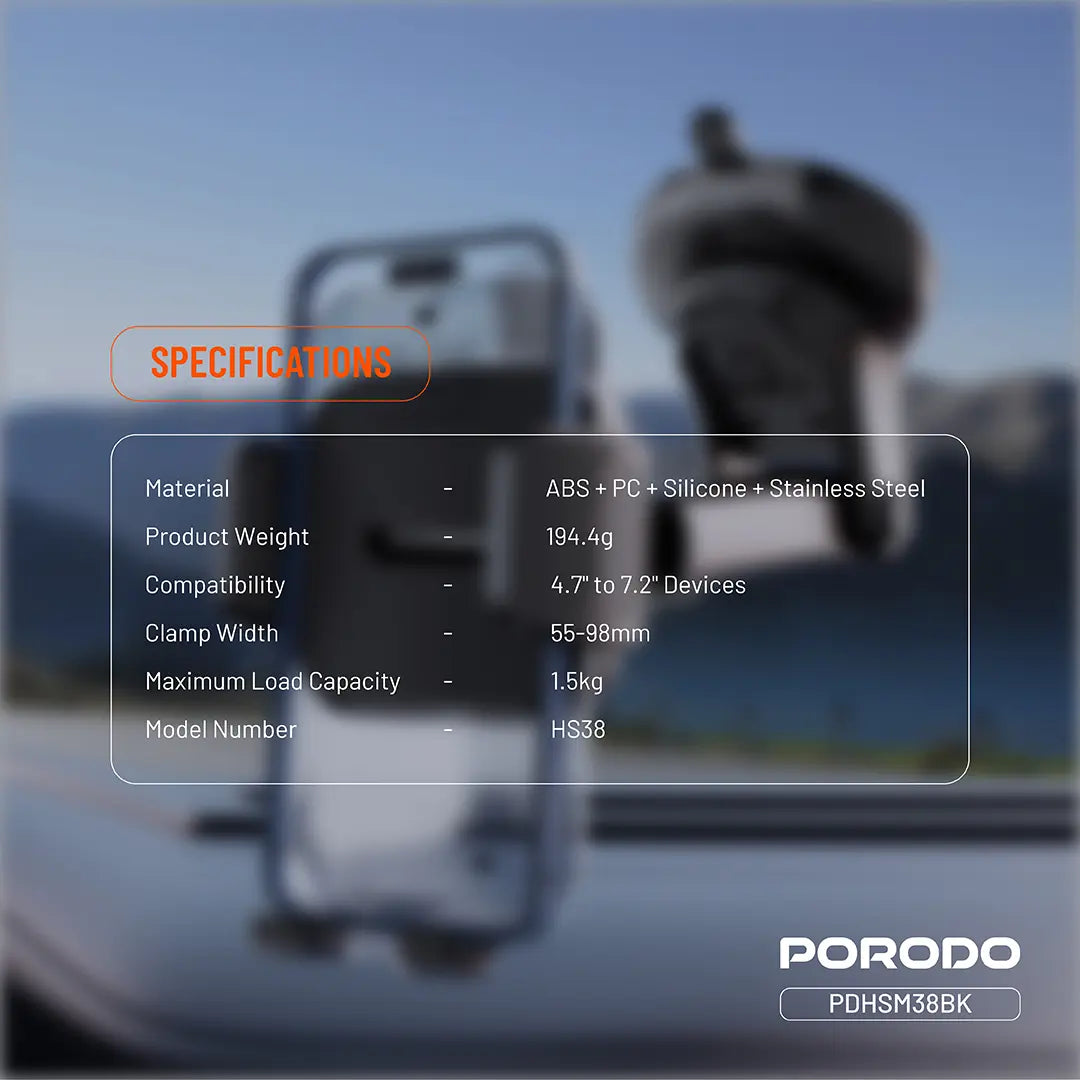 Porodo 3-in-1 Mount Kit Multi Functional Phone Holder - PDHSM38OG