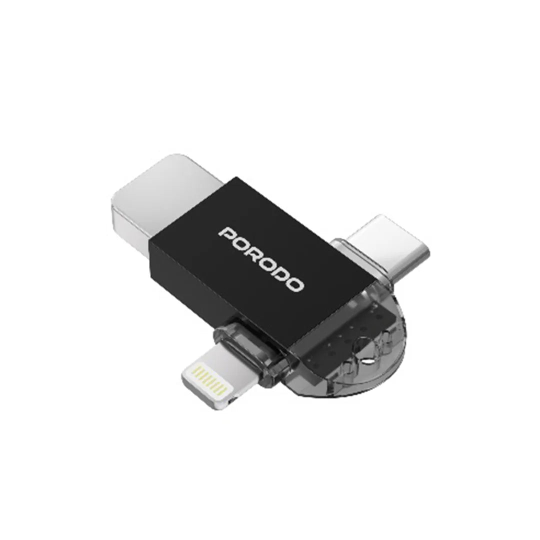 Porodo 3-in-1 OTG Adapter - PD-ETK08-BK
