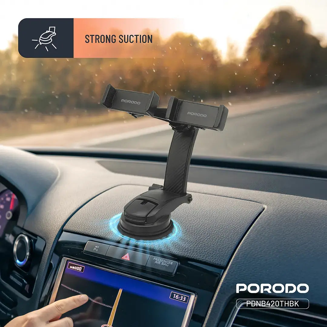 Porodo 360° Rotatable Car Phone Holder - PDNB420THBK