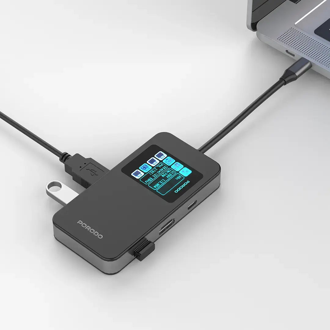 Porodo 6 IN 1 Multi-Port USB-C Hub - PDTC630GY