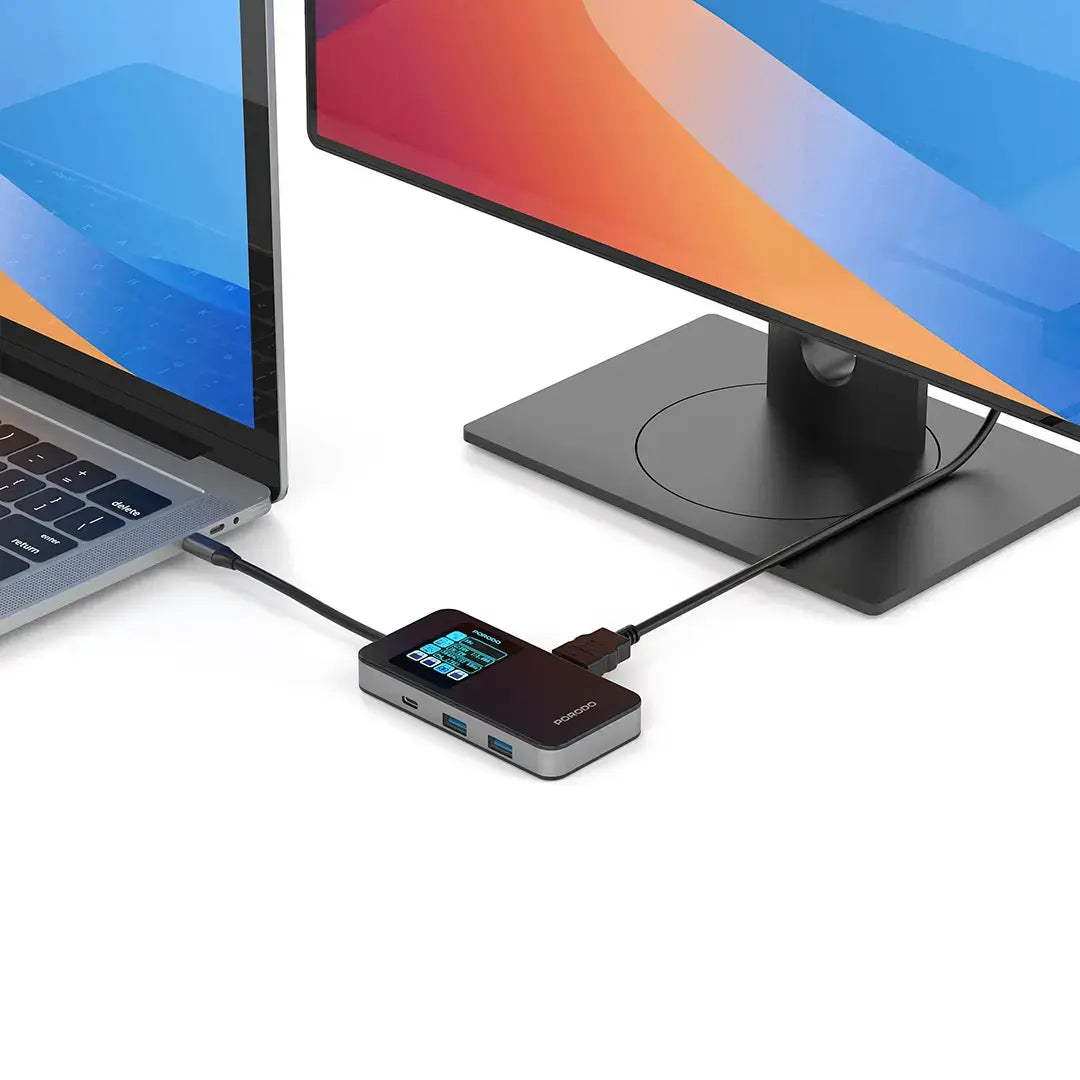 Porodo 6 IN 1 Multi-Port USB-C Hub - PDTC630GY