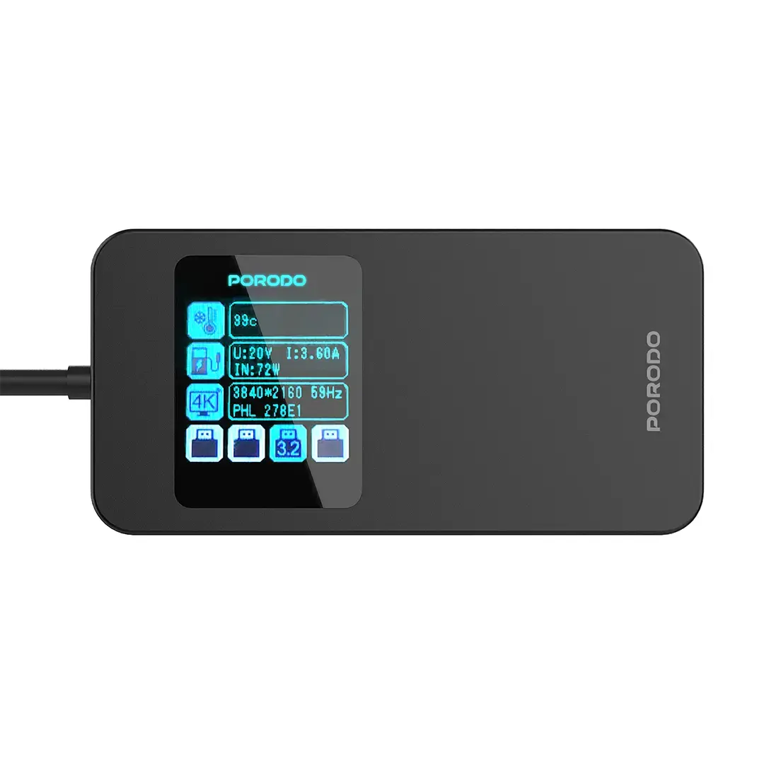 Porodo 6 IN 1 Multi-Port USB-C Hub - PDTC630GY