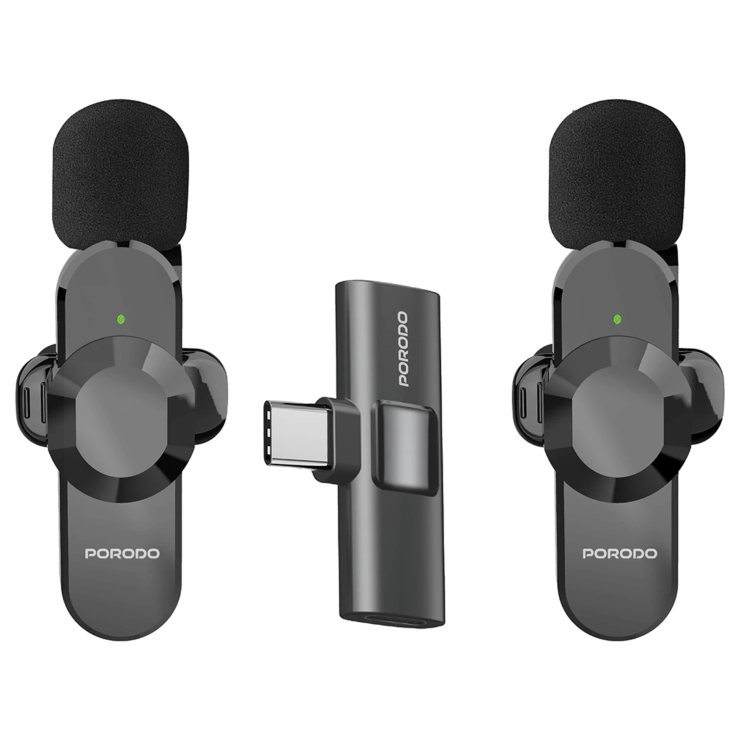 Porodo Audix Pro Lavalier Dual Microphone - PDLAMPHF3BK