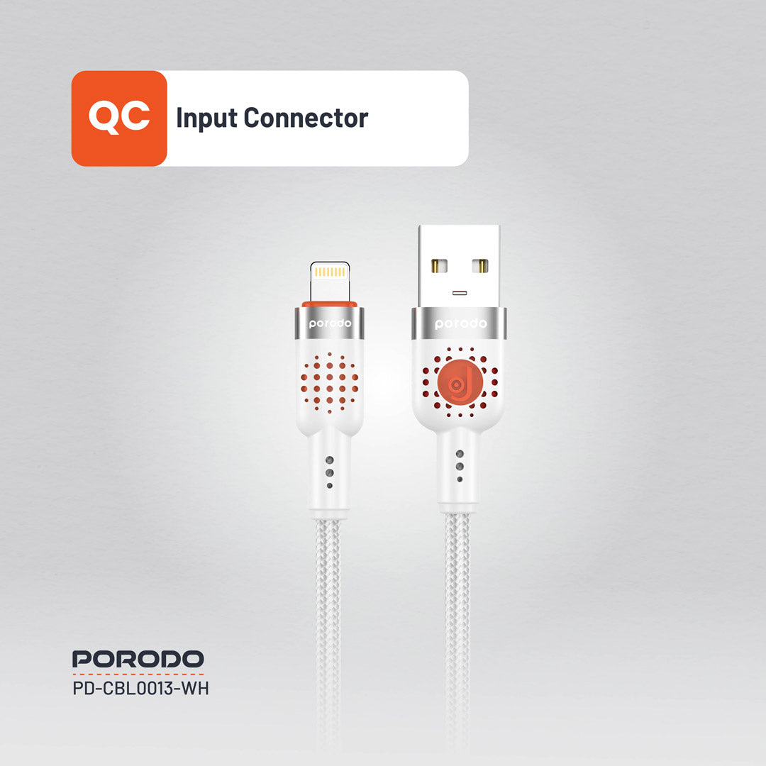 Porodo Braided Cable USB-A to Lightning - PDCBL0013BK