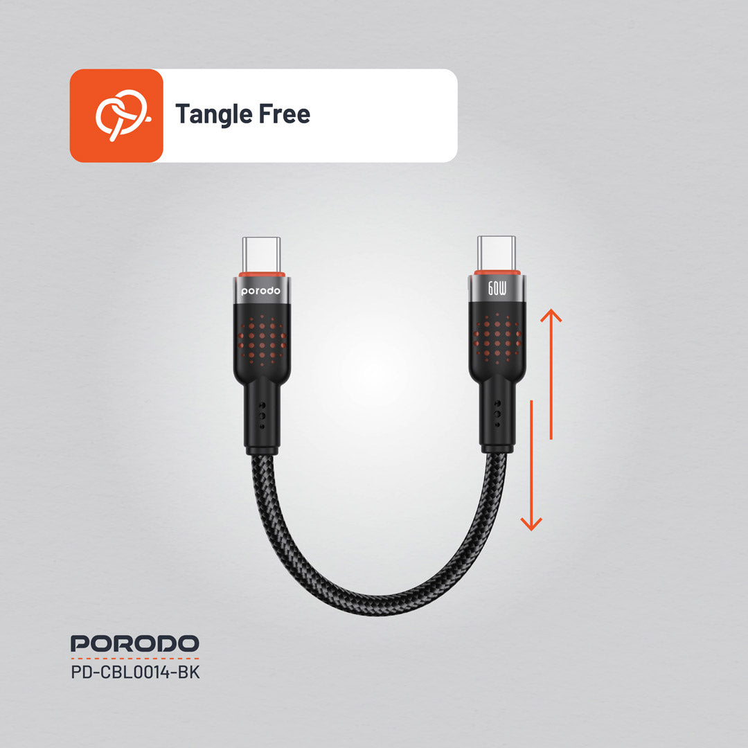 Porodo Braided Cable Type-C to C - PD-CBL0014-BK