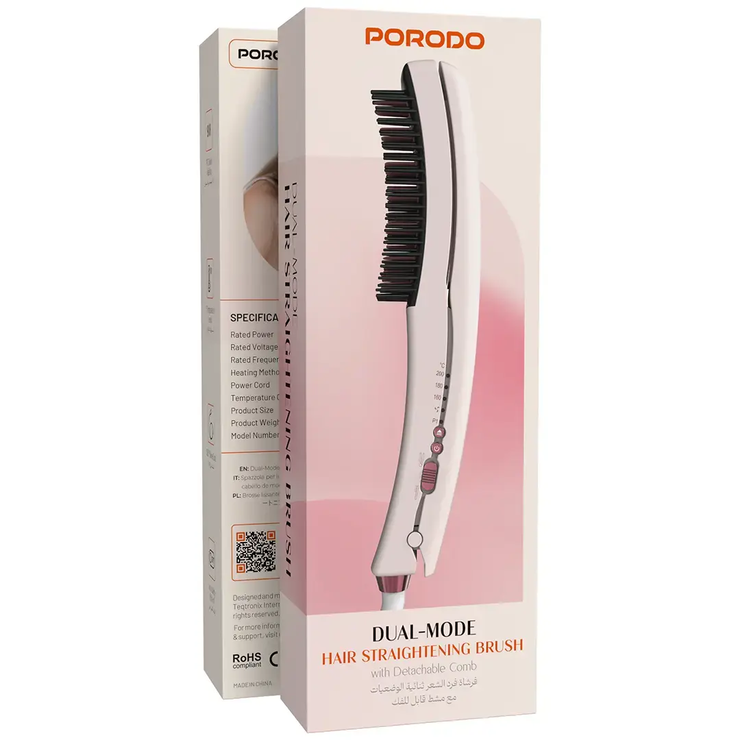 Porodo Dual-Mode Hair Straightening Brush - PDLFSTHC115PK