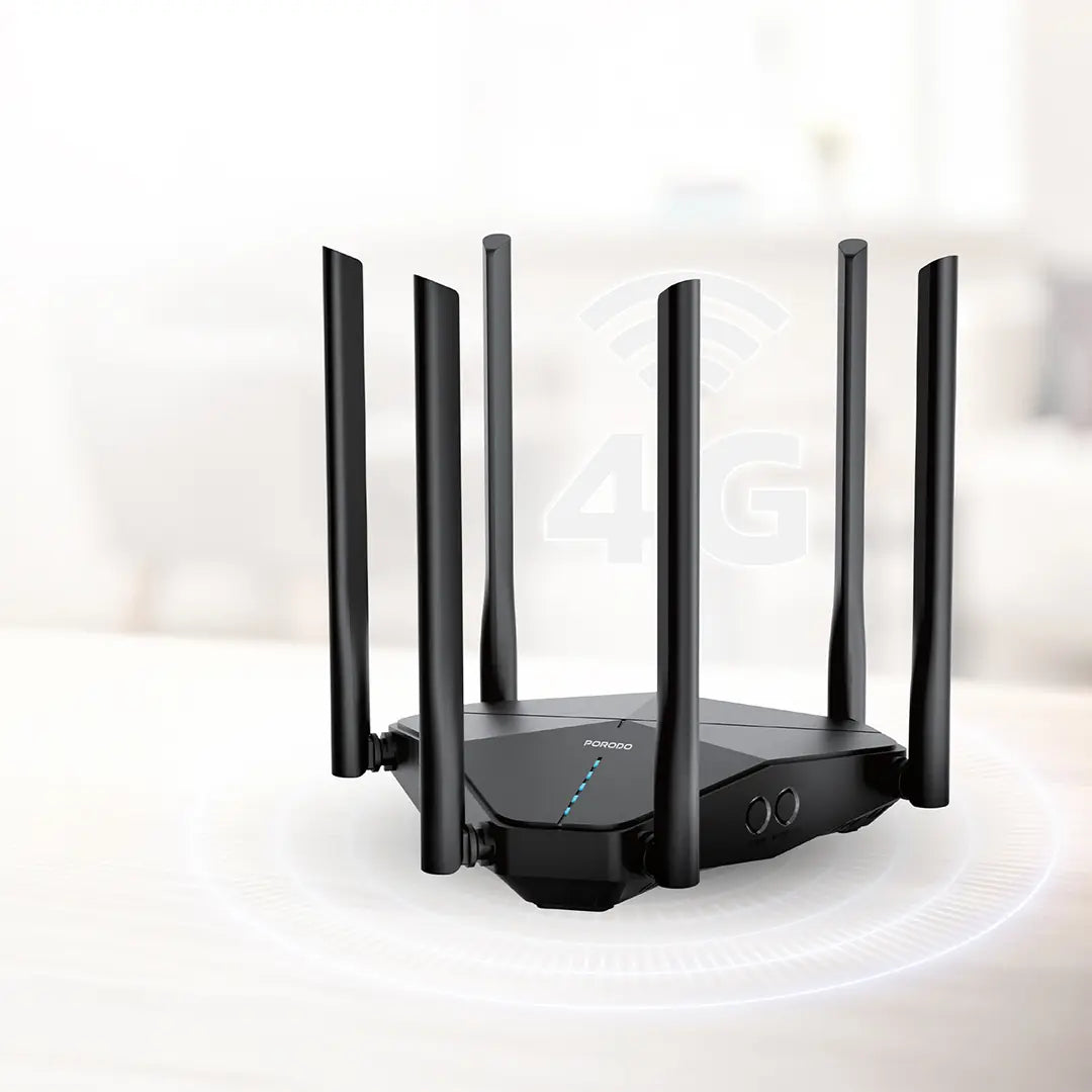 Porodo Dual Band Portable Wi-Fi Router - PDLFST207BK