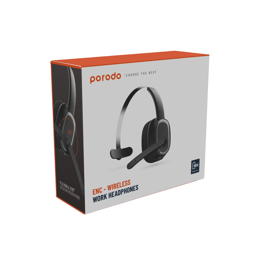Porodo ENC Wireless Work Headphone - PD-MHDMP-BK