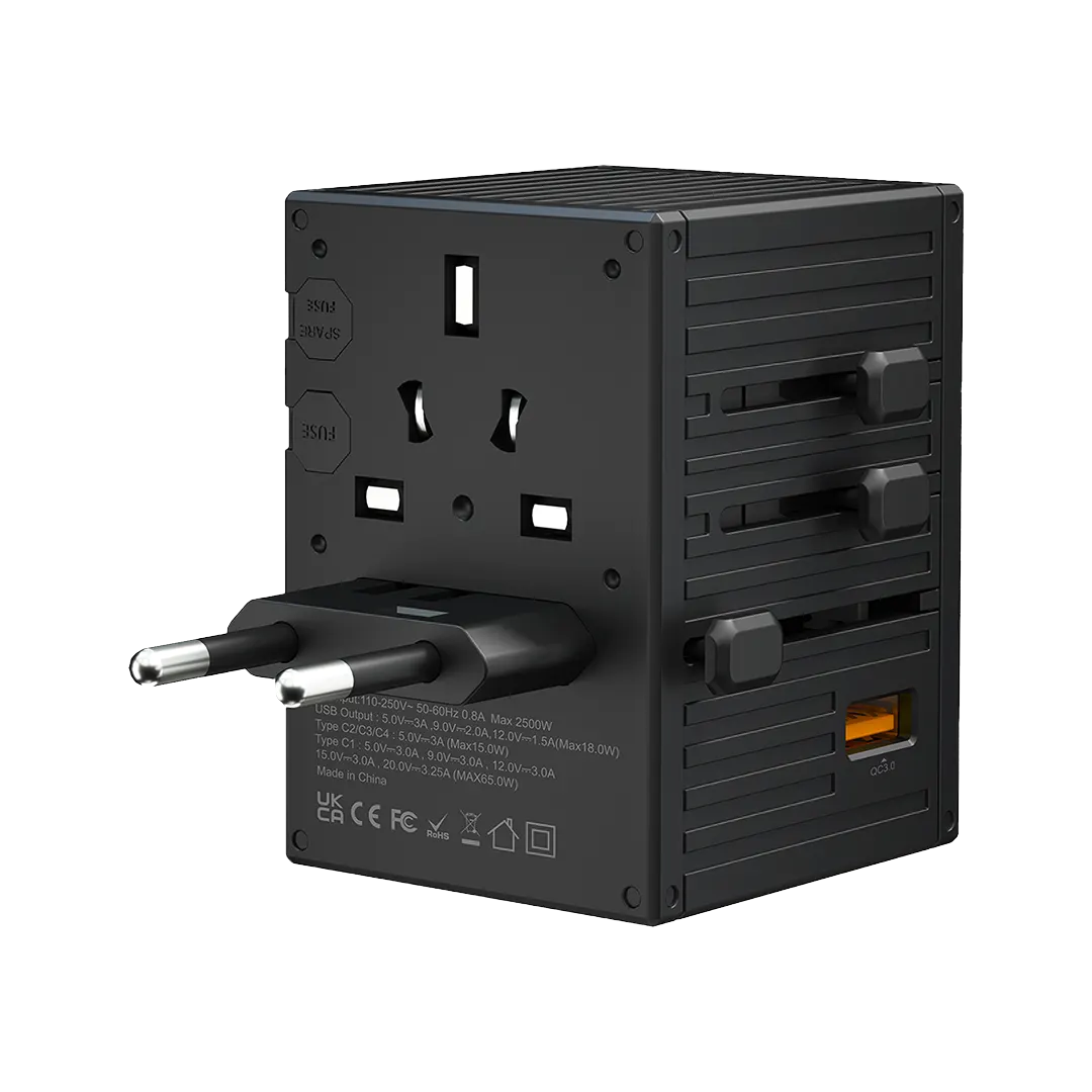 Porodo GaN 5-Port Travel Block Universal Charger - PD-FWCH038-GY