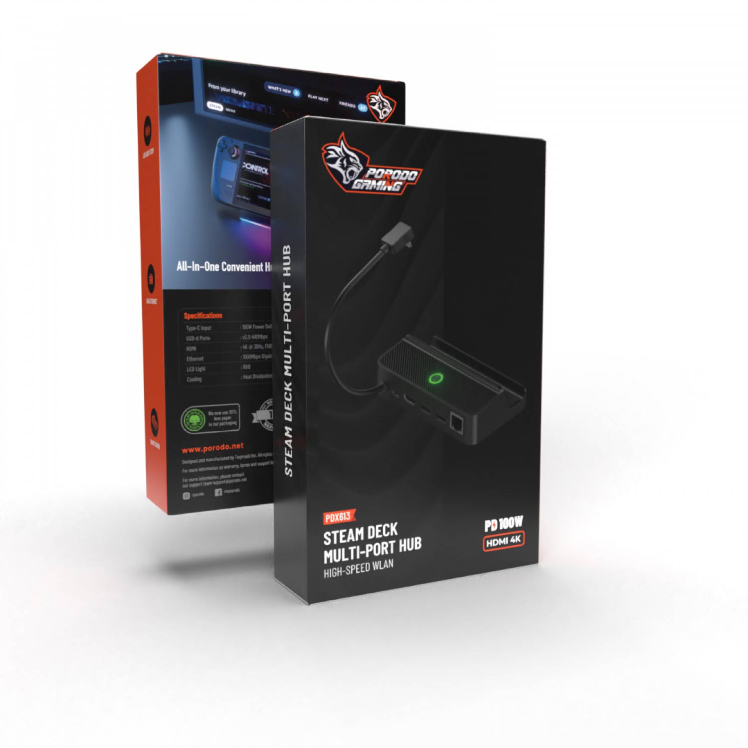 Porodo Gaming Steam Deck Multi-Port HUB High-Speed Wlan - PDX613