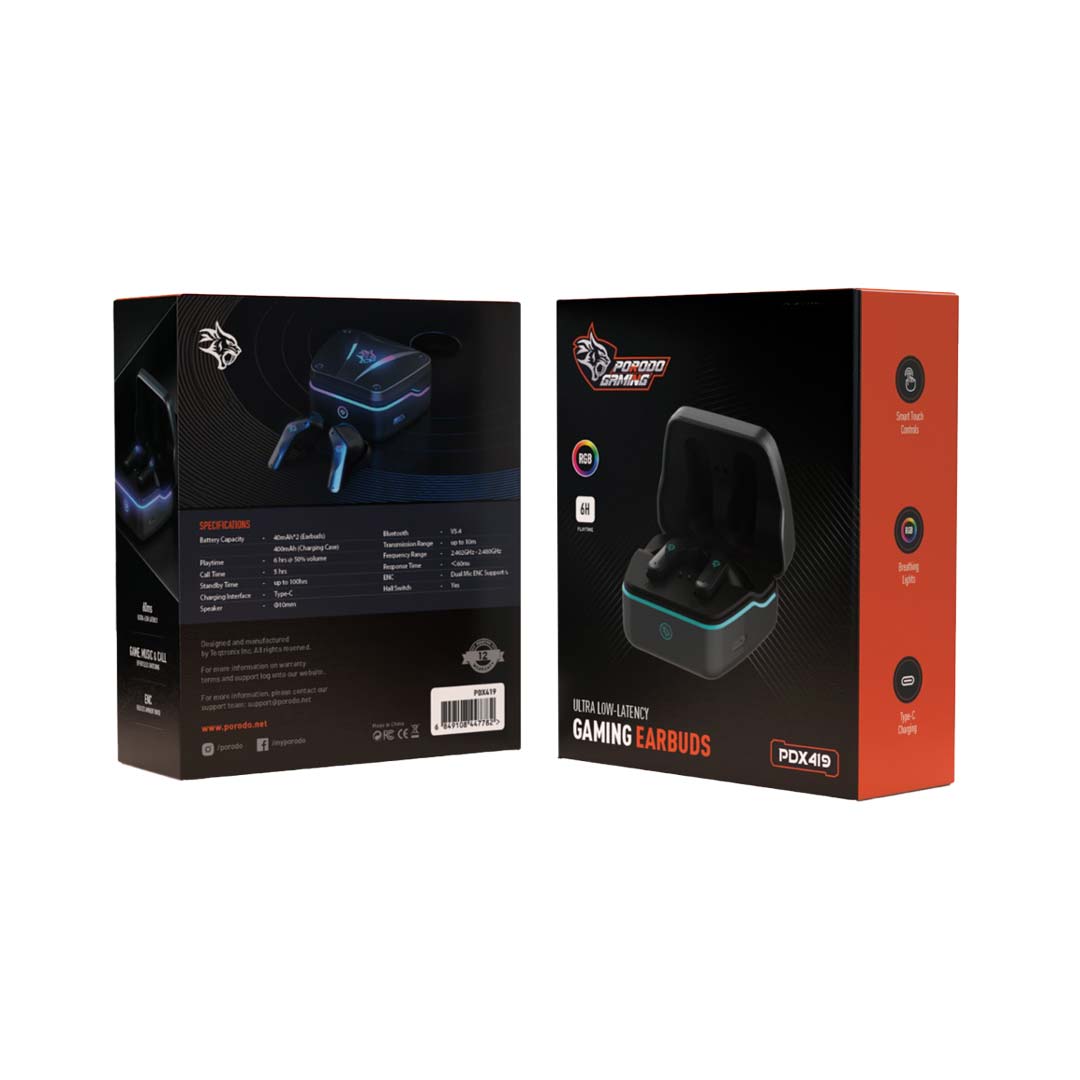 Porodo Ultra Low-Latency Gaming Earbuds - PDX419