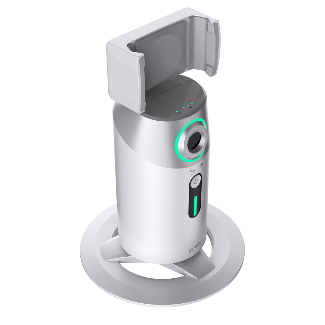 Porodo 360° Rotation AI Face Tracking with Remote Control - PD-GAIFTGR-WH