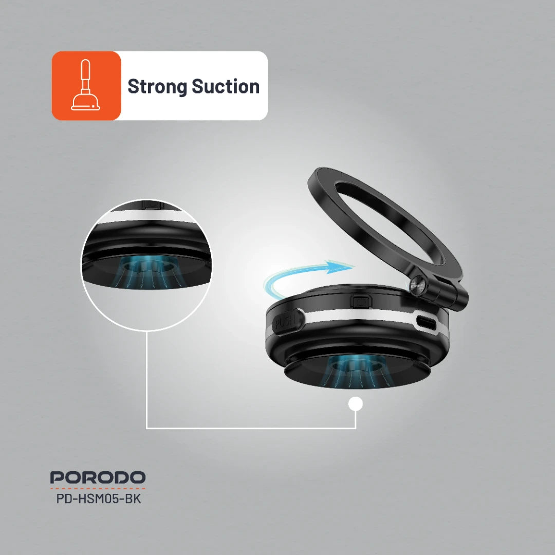 Porodo HS05 Vacuseal MagSafe Magnetic Mount - PD-HSMO5-BK