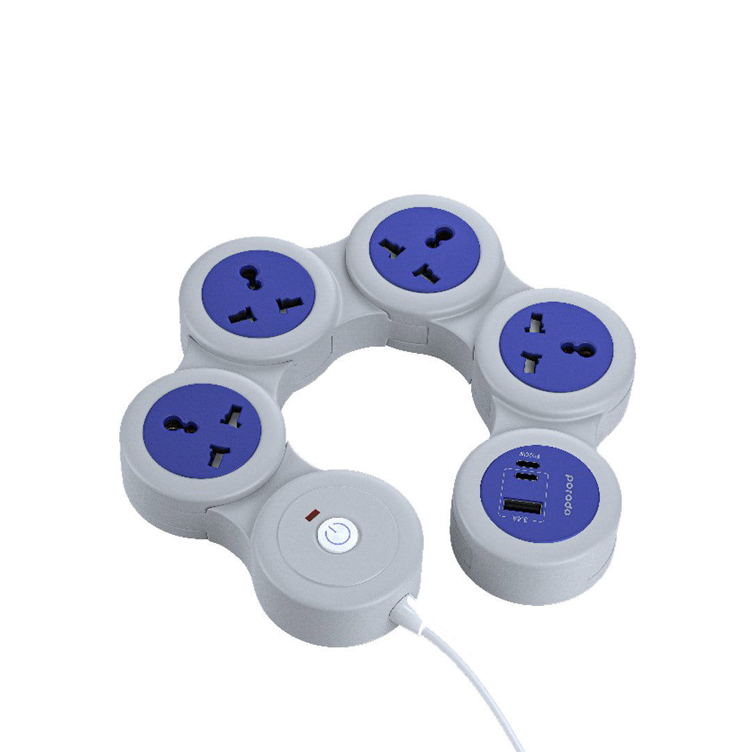 Porodo Multi-Socket Strip Universal AC & USB-C Power Delivery 1.8m - PD-FWCH020-GY